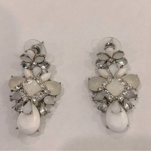 White Bedazzling wedding Costume Earrings
